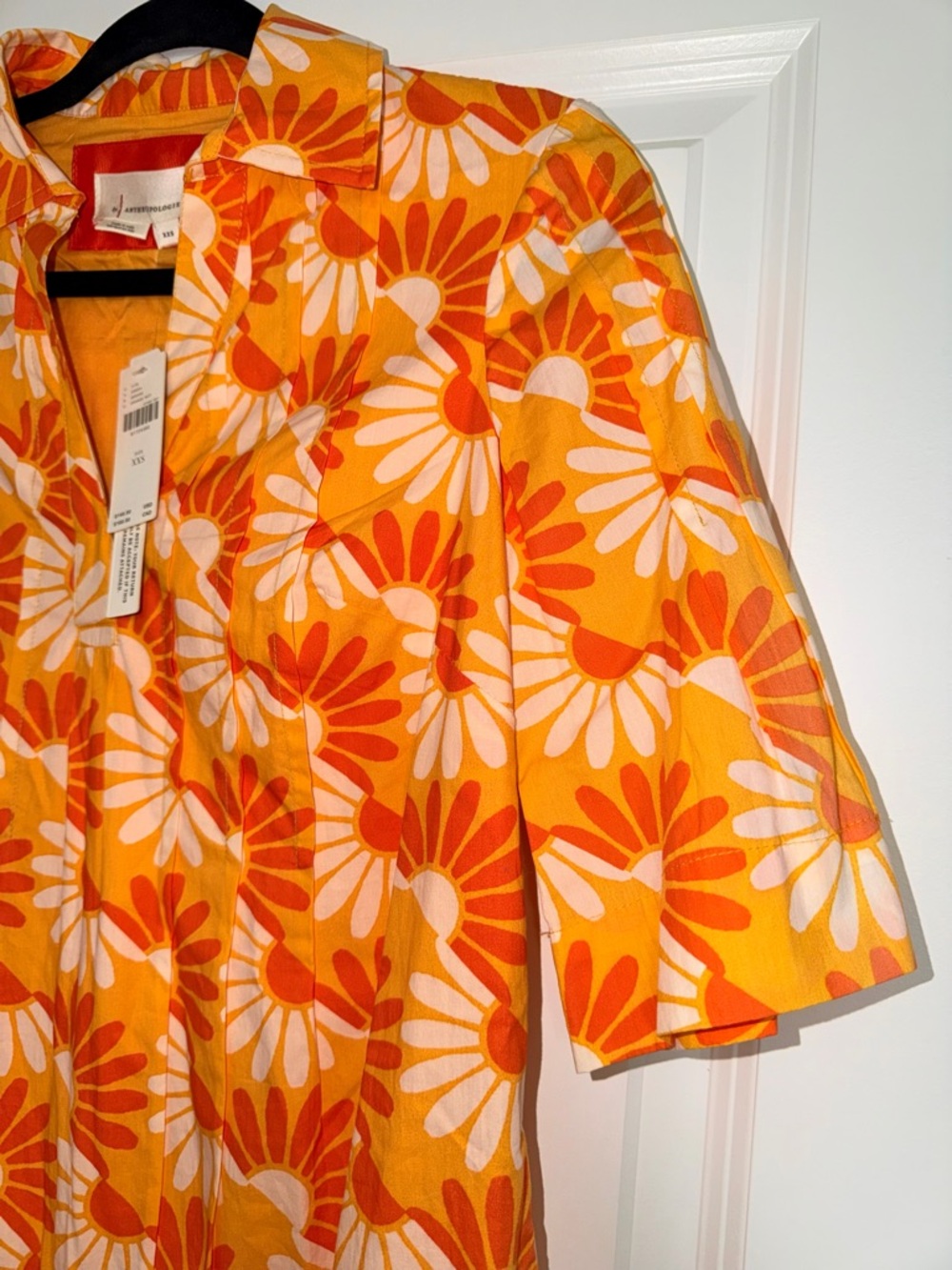NWT! Anthropologie Floral Pattern Short Sleeve Mini Dress size XXS - Picture 6 of 11
